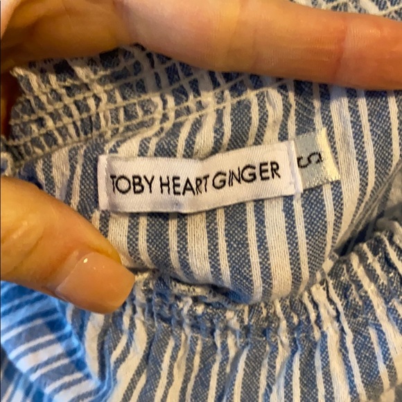 Tony Heart Ginger Off the Shoulder Romper - Picture 5 of 5